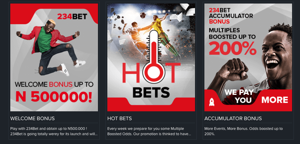 234Bet bonus offers