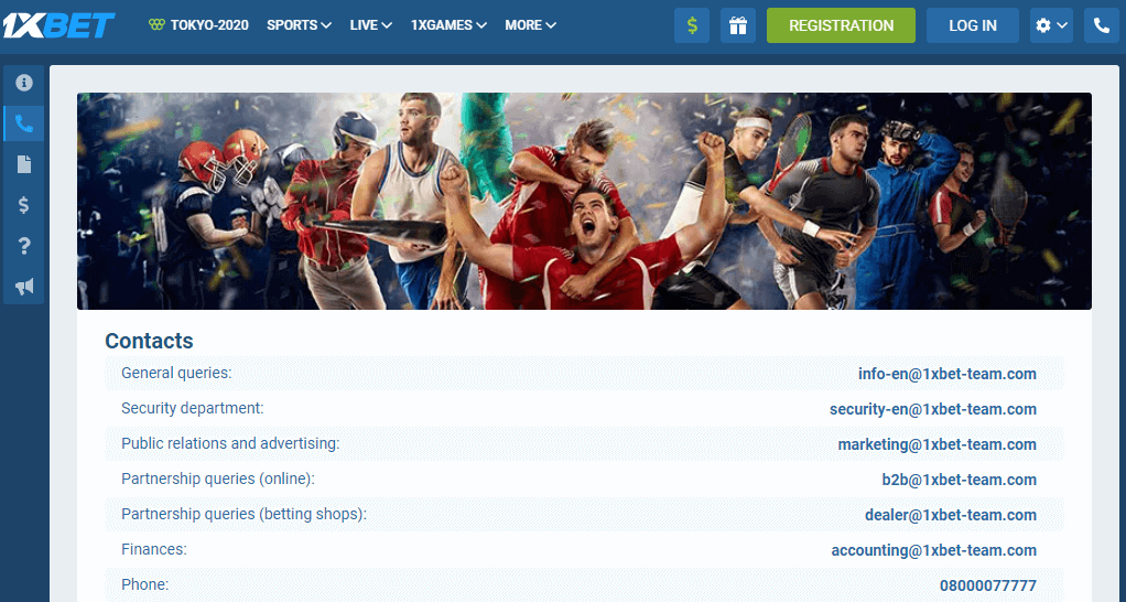 1xbet contact