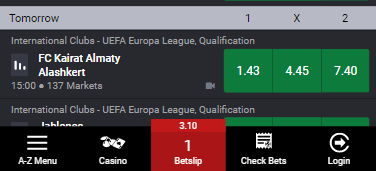 betslip on mobile