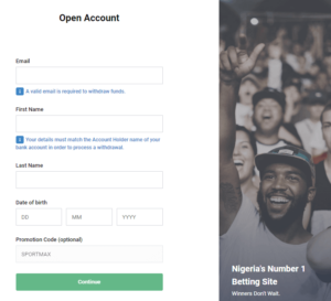 bet9ja sign up page
