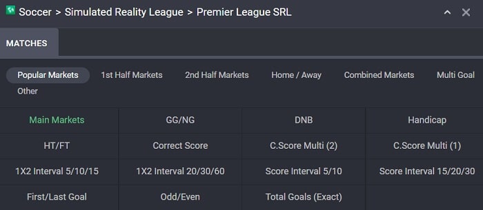 Bet9ja Simulated Reality League