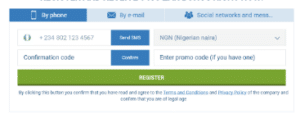 1xbet registration form