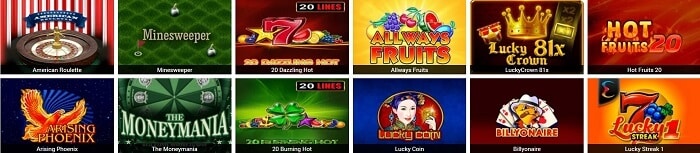 Wazobet Casino Games