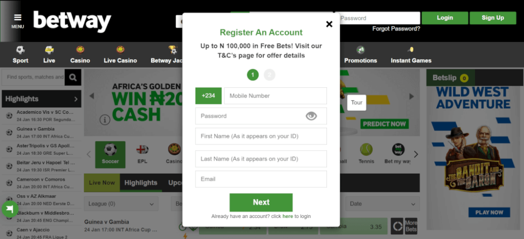 betway registration desktop