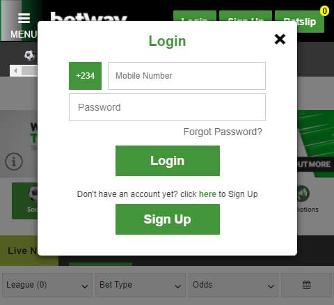 App Login on Betway