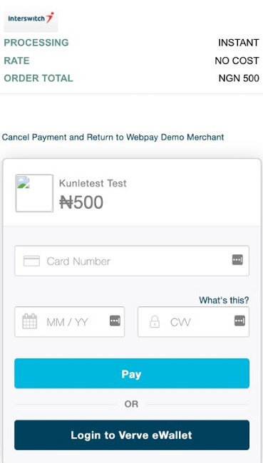 Frapapa Depositing Via Interswitch Webpay