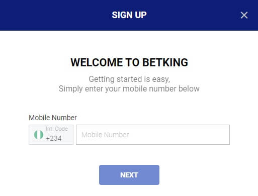 Register on BetKing
