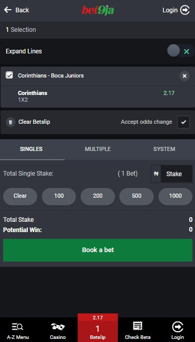 Bet9ja Book A Bet