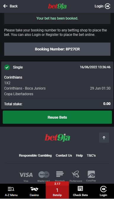 Bet9ja Book A Bet