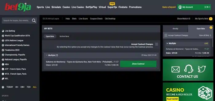 Bet9ja cashout