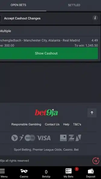 Bet9ja Mobile Cashout