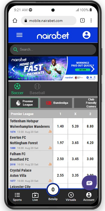 Nairabet Mobile App