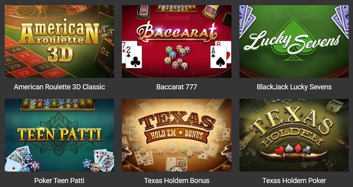 VBetnow Table Games Casino