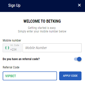 betking mobile registration form