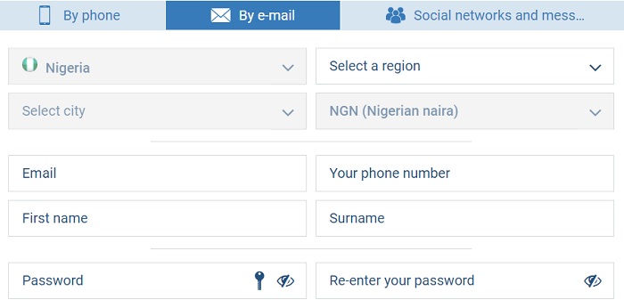 1xBet Email Registration