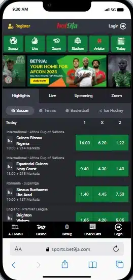 Bet9ja Homepage