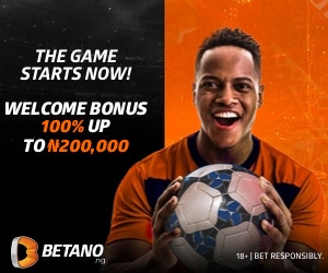 Betano Welcome Bonus Get a 100% match of up to ₦200,000