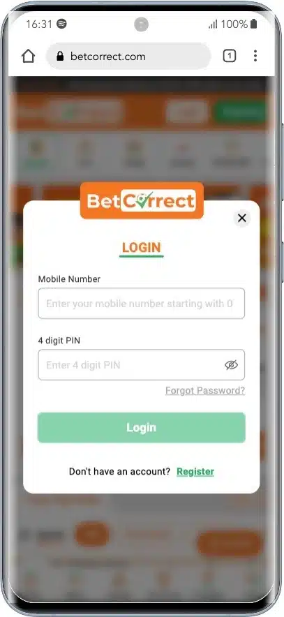 BetCorrect Login