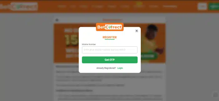 BetCorrect Online Registration