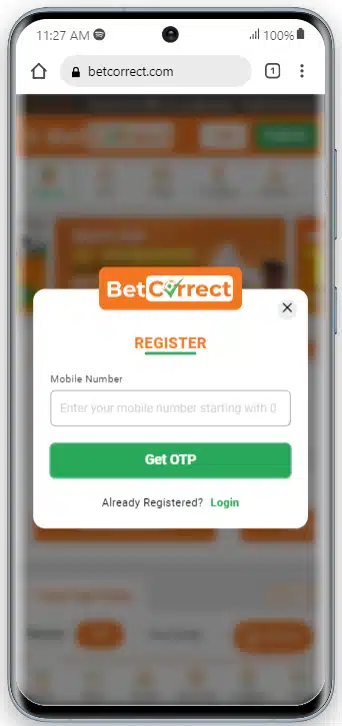 Register on the BetCorrect App