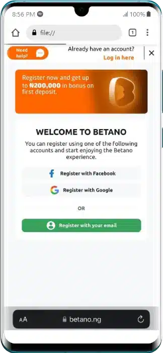 Betano Registration